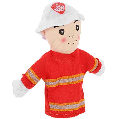 ibasenice Raconter des Histoires Marionnettes À Main Pompier Marionnettes À Main en Peluche Douce Imaginatif À Faire Semblant Raconter des Histoires Jouet Interactif Accessoire De Cover