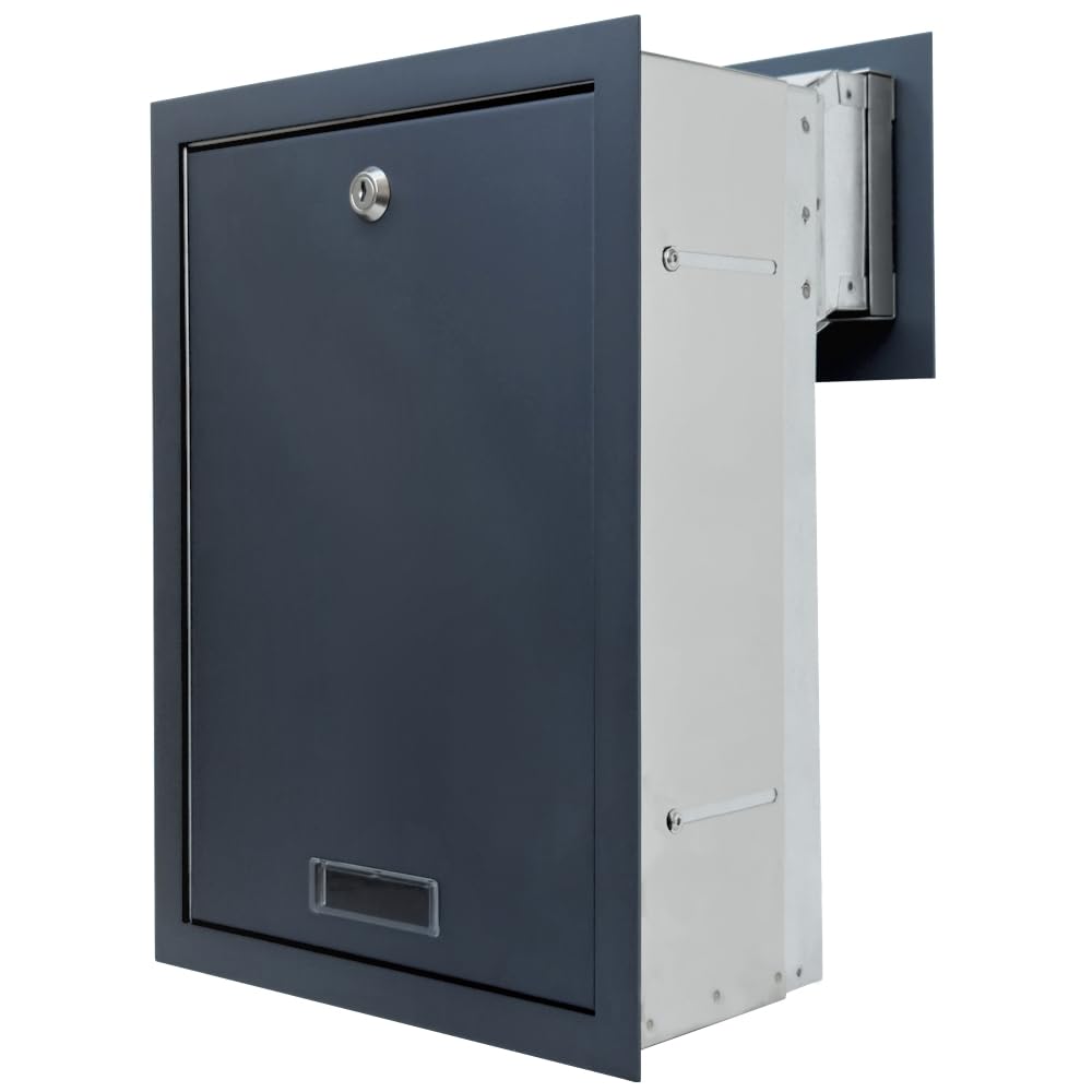 Cassetta da Incasso Passante Antracita PN620 Profondità 190-260mm esterno | acciaio inox, montaggio perimetrale, anti-furto, profondità 190-260 mm, chiavi incluse