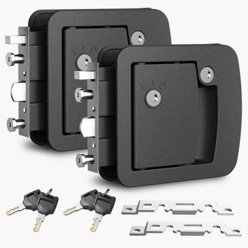 Image of Motor Home & Camper Door Locks,Class C Mechanical RV Door Locks Replacement,RV Door Latch with 4 Keys, fits Campers with 4.25 inch x 4.50 inch x 1.25 inch-1.5 inch Lock Hole(4 Alike Keys 2 Class C Mechanical Lock)