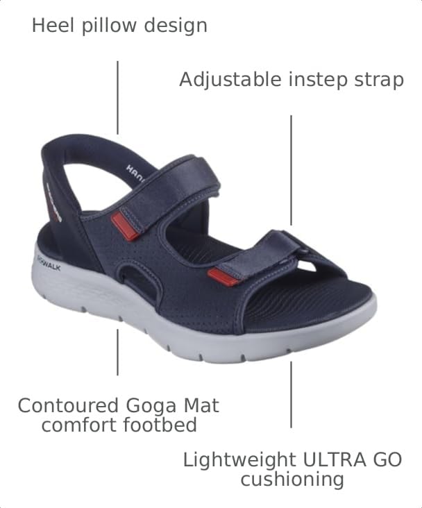 Image of Skechers Men's Slip-Ins: Go Walk Flex Easy Entry Sandal | Hands Free Slip-Ins, Contoured Goga Mat Footbed, Ultra Go Cushioning, Machine Washable