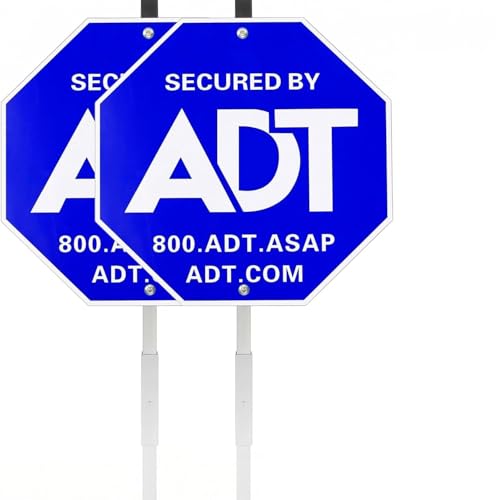 2PCS- Security Sign 28 Yard Security Warning Signs with Stakes Heavy Duty 100% Aluminum Deter Burglars & Protect Your Home Alloy Sign for Outdoor Use