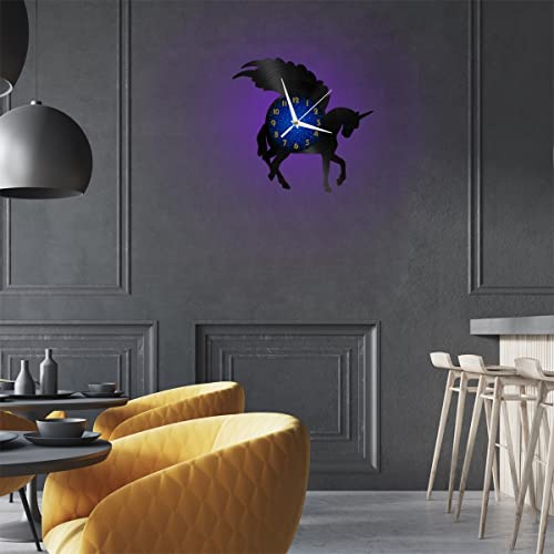 Horloge murale licorne en vinyle idée cadeau créatif pour salon ou anniversaire - 6