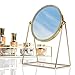 Display4top Retro Golden Makeup Mirror,Decorative Vanity Mirror 360° Rotation Metal Cosmetic Mirror Round Beauty Mirror