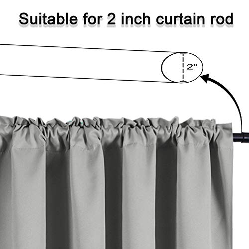 KEQIAOSUOCAI Grey Window Valances for Kitchen 52W x 18L-Light Gray Valances for Basement Bathroom