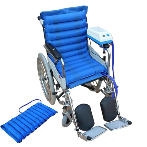 McbeAn Colchón De Aire para Silla De Ruedas, Colchón De Aire Antiescaras con Bomba De Aire, 100 X 48 X 7,5 Cm, Se Fija a Una Silla De Ruedas, para El Tratamiento De Úlceras por Presión Y Escaras