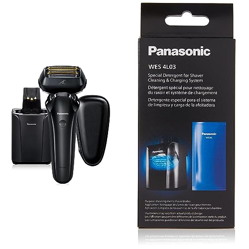 Panasonic Electric Razor for Men + Cleaning Solution, ES-LS9A-K + WES4L03 Bundle, ARC6 Six-Blade Electric Shaver with Premium Automatic Cleaning and Charging Station Plus Cleaning Solution Refill image 2
