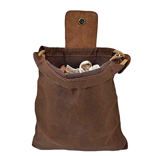 ASENIE Foraging Bag Waxed Canvas Collapsible Outdoor Camping Foraging Pouch Mushroom Storage Water Resistant Leather Bushcraft Belt Tinder Dump Pouchs Brown for Travel Camping Hiking Bag Only (Brown) 7 ASENIE Foraging Bag Waxed Canvas Collapsible Outdoor Camping Foraging Pouch Mushroom Storage Water Resistant Leather Bushcraft Belt Tinder Dump Pouchs Brown for Travel Camping Hiking Bag Only (Brown) - Image 7