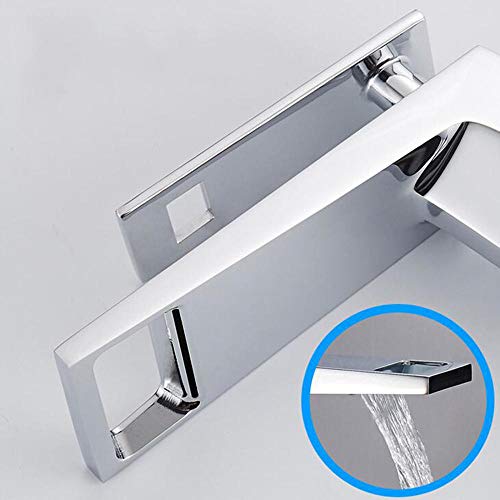 Mitigeur de lavabo de salle de bains cascade en laiton chromé - 2