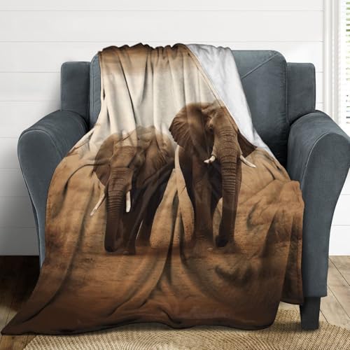 Couverture éléphant en microfibre idéale pour le camping et lit