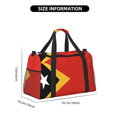 Flag Of East Timor Travel Duffel Bag Large Foldable Waterproof Overnight Bag For Beach Swim Bags Pool Sports Gym4