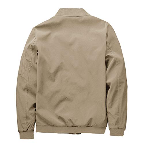 KEFITEVD Heren licht dun bomberjack met mouwzak blouson jas overgangsjas opstaande kraag US pilotenjas met binnenzak - Image 3