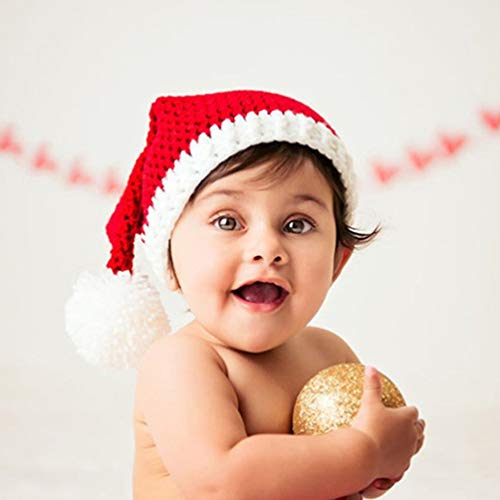 Amosfun 2 Stks Pasgeboren Baby Kerst Kerstman Fotografie Prop Gebreide Haak Hoed Kleding Baby Xmas Vakantie Kostuum Outfits - Afbeelding 6