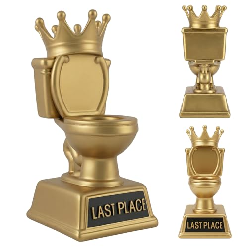 Freetoes Gold Toilet Trophy 6 Inch Fantasy Football Loser Trophy Funny Last Place Awards and Trophies Family Game Night Trophies