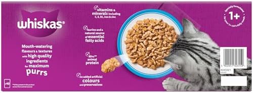 WHISKAS Adult Wet Cat Food in Jelly 40x85g Fish Favourites | 100% complete nutrition, with SALMON, WHITEFISH, TUNA & COD, For adult cats, healthy digestion, Easy-to-open pouches - View 5