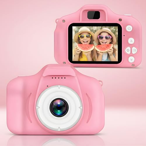 Image of Digital Camera for Kids | 2-Inch Screen with 1080P Video Recording | Preloaded Mini Games, Rechargeable Fun Learning Toy for Boys and Girls | for Kids | Pink