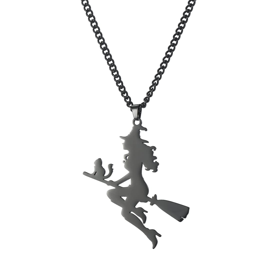 Pendentif Sorcière Sur Balai En Argent 925 - 22x29 Mm, Amulette, Talisman, Bijou Fantaisie, Cadeau Original