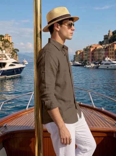 Image of NexaFlair Man's Casual | Formal | Linen| Cotton | Regular Wear Collared | Fit Shirt for Men