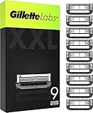 Gillette Labs Rasierklingen, 9 Ersatzklingen, für Gillette Labs Nassrasierer Herren mit Reinigungs-Element und Heated Razor