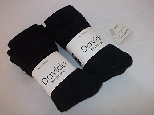 davido Mens diabetic Socks crew made in Italy 100% cotton 6 pairs2