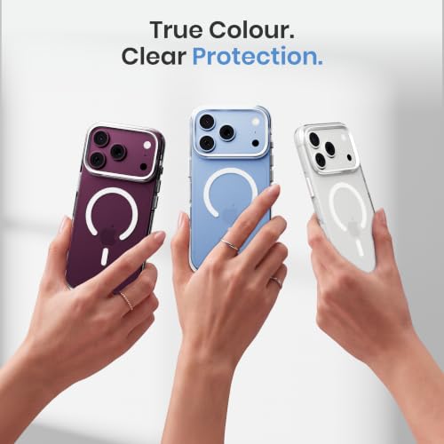 Image of CASEGEAR Super Crystal Transparent Back Cover Case Compatible with iPhone 17 Pro | Lifetime Anti-Yellow | 10.4 Feet Drop Protection | Compatible with MagSafe | 360 Camera Protection