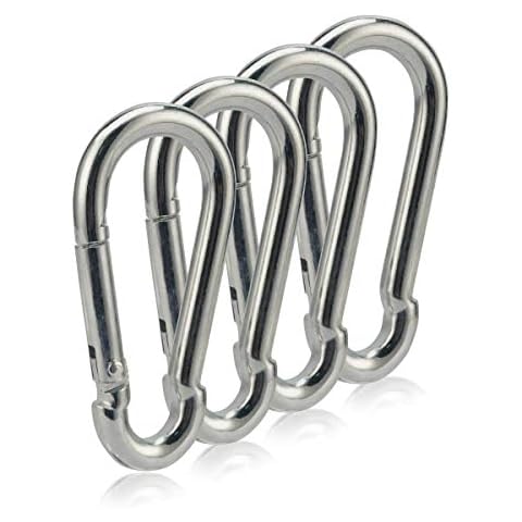 OWAYOTO Carabiner Clip 3 Inch Spring Snap Hook Heavy Duty 4pcs M8x80mm for Hammock Punching Bags Swing Chairs Gym Equipment Camping Hiking Cover