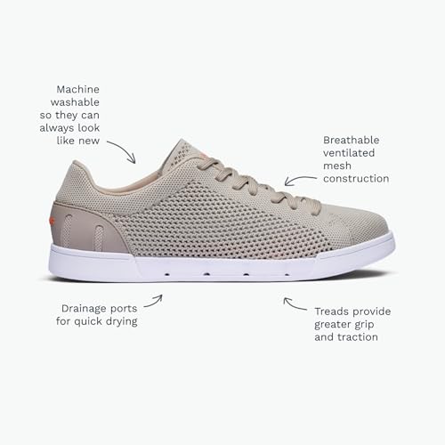 Image of SWIMS Breeze Tennis Knit Sneakers for Men, Lightweight Breathable Knit Upper, EVA Cushioned Midsole, Rubber Cup Sole, Low Top Casual Fashion Sneaker