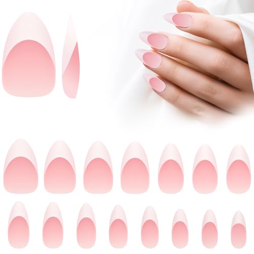 Lokaloka Faux Ongles Capsules French Amande Court pour Nail Art Gel, 300 Pièces 15 Tailles Press on Nails Stiletto Americaine Pré-appliqués Pré-colorés Professionnelle Kit Manucure Acrygel Acrylique