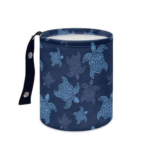 Image of Blue Sea Turtle Mini Car Trash Bin Car Garbage Can Car Storage Bag Waterproof Multipurpose Car Accessories Car Organizer for Auto Interior