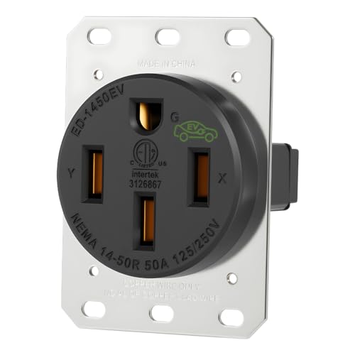 NEMA 14-50 Industrial Grade 50 Amp Outlet (Black)