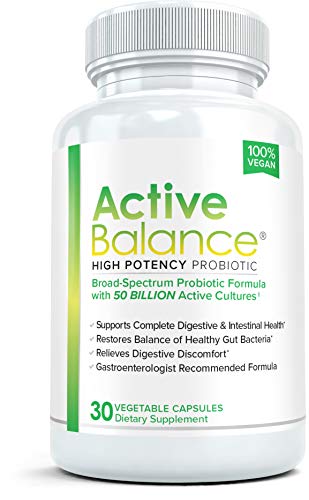 Active Balance Probiotic 50 Billion CFUs: Pharmacist Recommended Probiotics for Women and Men | Shelf Stable Acidophilus Supplement | Ease Bloating, Supports Digestive, Colon & Gut Health, 30 Caps