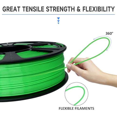 Image of GIANTARM 3D Printer Filament, Green Pla Filament, 1Kg(2.2lbs) Spool, 1.75mm Dimension Accuracy + /- 0.03mm, 3D Printing Filament