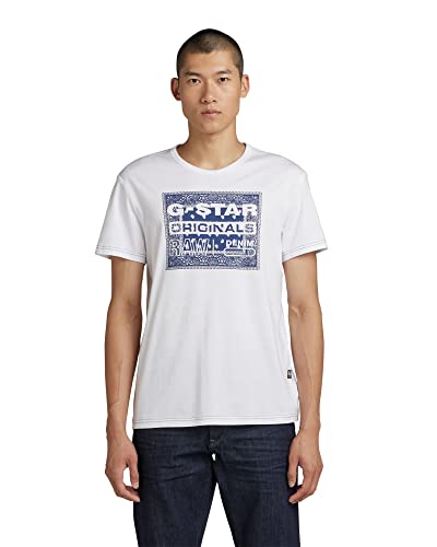 G-Star Raw Bandana T-Shirt, Camisetas Para Hombre, Blanco White D23158-336-110 , M G-Star Raw Bandana T-Shirt, Camisetas Para Hombre, Blanco White D23158-336-110 , M