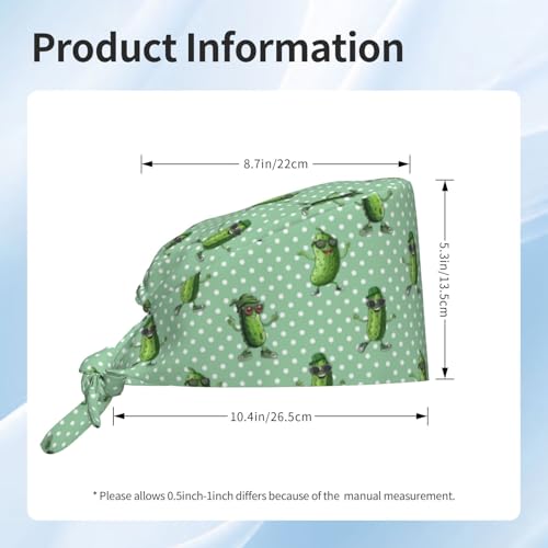 Image of Working Cap Scrub Cap with Sweatband Adjustable Unisex Tie Back Hat for Cleaning Farm Nursing