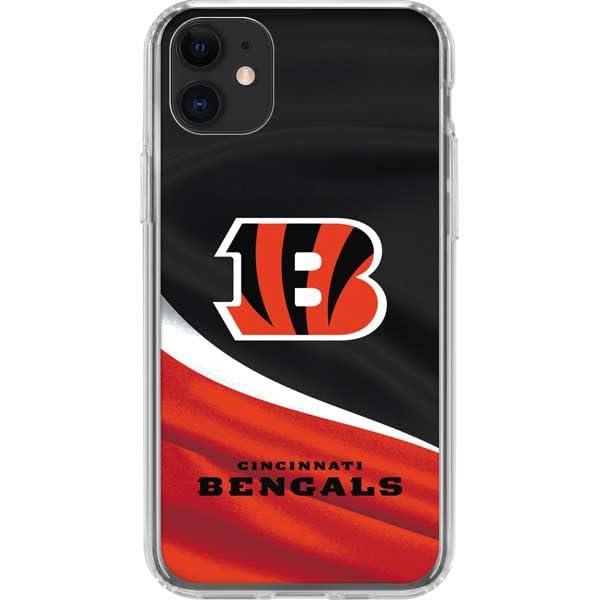 Skinit Clear Phone Case Compatible with iPhone 11 - Officially Licensed NFL Cincinnati Bengals Design