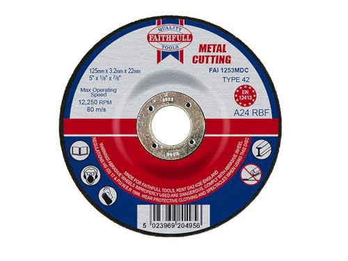 Image of Faithfull FAI1253MDC Metal Cutting Disc Depressed Centre 125 x 3.2 x 22.23
