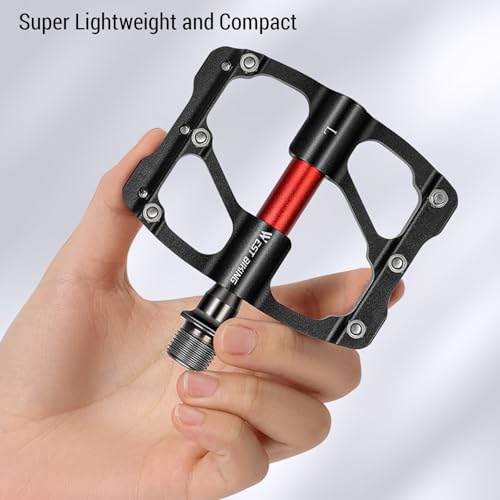 Aluminum Flat Pedals, Sealed Bearings, Anti Slip Pins, High Performance, Sturdy, for Road and Mountain Bike Riders4
