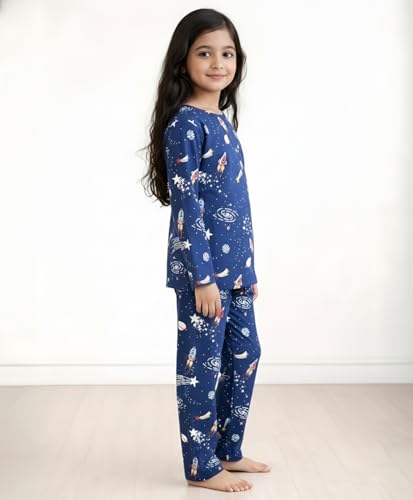 Image of Anthrilo Pure Cotton Printed Pyjama Set for Girls | Sleepwear | Night Suit, Night Wear | Long Sleeves T-Shirt & Pyjama | Regular Wear | 0-14 Years