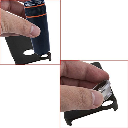 Apexel 4 In 1 Wide Angle Macro Lens + Fisheye Lens +12X Abs Telephoto Lens With Back Case Cover For Samsung Galaxy S6 Edge Plus Black #TOP5