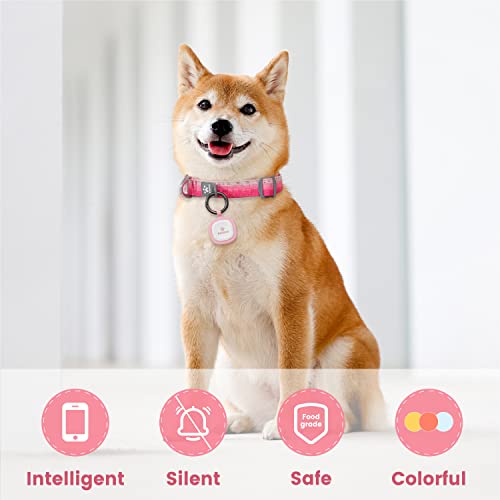 Pawaii Silent Silicone Dog ID Tag, Modifiable Pet Online Profile and Emergency Contacts, Scan QR for Instant Location Alerts, 1 Pack (Pink) - Image 3