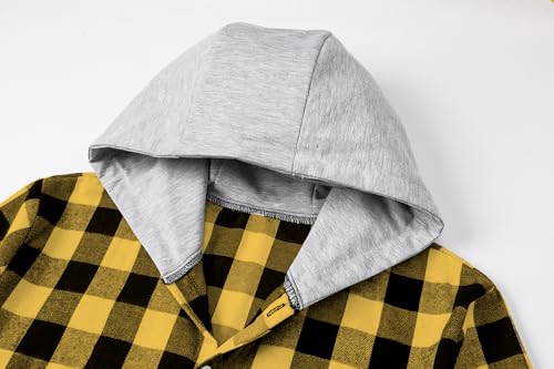 SANGTREE Boys and Mens Flannel Shirts Hoodie Long Sleeve Casual Plaid Button Down Shirt Lightweight Jackets3