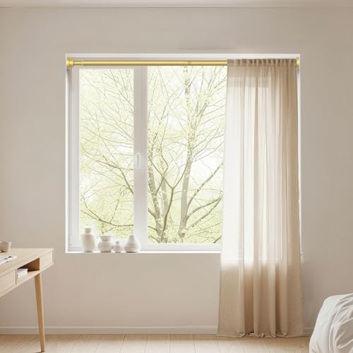 Image of 2Pack Shower Curtain Rod 45-77 Inch Gold Shower Rod Tension Rod Adjustable Curtain Rod No Drilling Tension Curtain Rod Shower Rods for Bathroom Tension Shower Curtain Rod