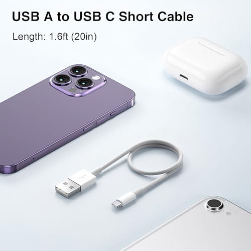 Image of 1.5FT Short IPhone 17 /17E /16 /16E /15 Woven Cable, USB A to USB C CarPlay Charger Cable for iPhone 15 16 17 Pro Max, Plus /Air, iPad 10th Gen, iPad Pro 12.9 /11, Air 5th /4th Gen, Mini 6th Charging Cord