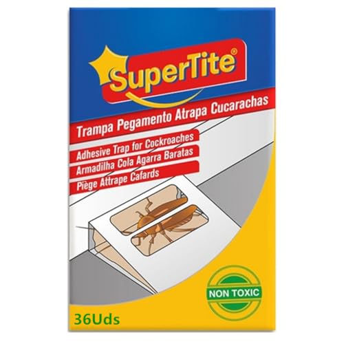 Trampa Adhesiva para Cucarachas ExtraFuertes, No Tóxica,Fabricadas en España. (36)