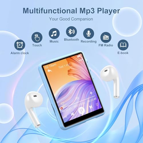 Image of 128GB MP3 Player, Bluetooth 5.3 Music Player with Clip, HiFi Sound Digital Music, Built-in HD Speaker, FM Radio, Voice Recorder, Earphones Included, MP3 Player for Kids
