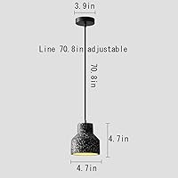 Vista 7 de Retro Industrial Terrazzo Small Pendant Light, Indoor Decor Ceiling Hanging Lamp for Kitchen Island Dining Room Bedroom Lighting Fixture Lámpara