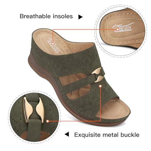 Image of SHIBEVER Wedge Sandals for Women Dressy: Comfortable Slip On Summer Sandal