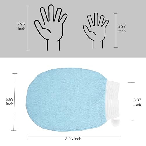SellBotic Exfoliating bath Glove For Dead Skin Body | Scrub Glove For Dead Skin Black| Gentle on the Skin | Improves circulation stimulates | Unisex | Easy to Use| (sky blue) - Image 2