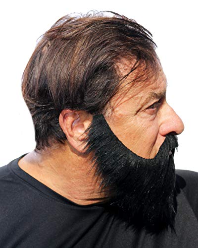 Full Fake Beard with Mustache and Soul Patch, Realistic Looking, Long False Costume Beard with Self Adhesive
