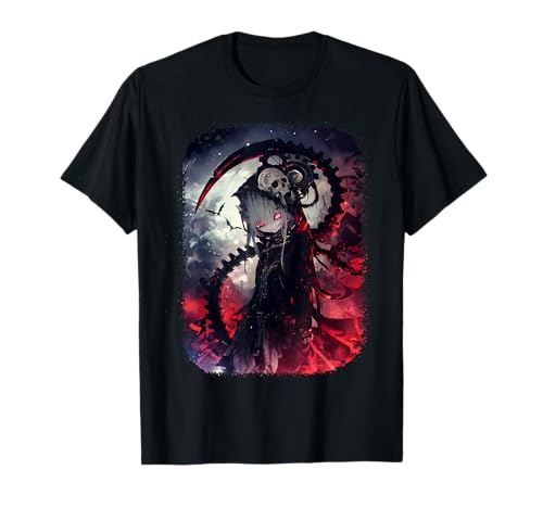 Anime gótico cráneo niña esqueleto mujer fantasía otaku Camiseta