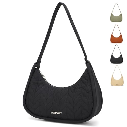 BESMART Small Handbag Shoulder Bag for Women/Ladies, Trendy Armpit Bag Quilted Underarm Bag Jacquard Evening Bag